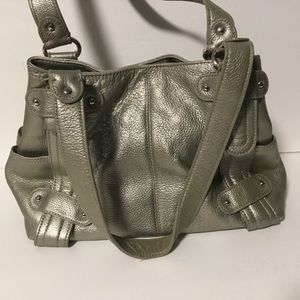 Silver leather purse